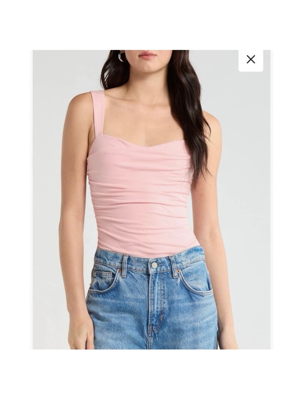 NWT Reformation PINK TRISH RUCHED TANK TOP Size S